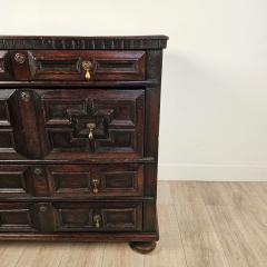 English 17th Century Jacobean Charles II Period Oak Paneled Chest of Drawers - 3399228