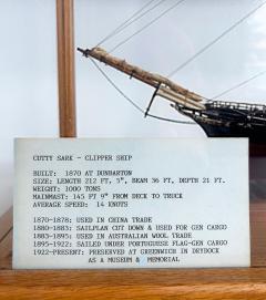 English 1870 Cutty Sark Clipper Hand Crafted Model Encased in Wood Glass 1970s - 4432524