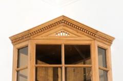 English 1875s Pine Hanging Corner Cabinet with Pointed Pediment and Glass Doors - 3491293