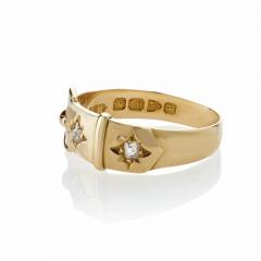 English 18K Gold and Diamond Buckle Ring - 3070405