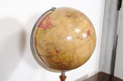 English 1930s Philips Challenge Terrestrial Globe With Turned Walnut Base - 3592536