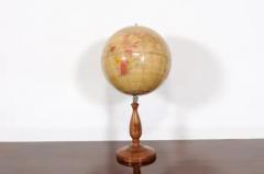 English 1930s Philips Challenge Terrestrial Globe With Turned Walnut Base - 3592545