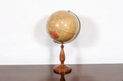 English 1930s Philips Challenge Terrestrial Globe With Turned Walnut Base - 3592546