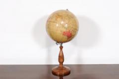 English 1930s Philips Challenge Terrestrial Globe With Turned Walnut Base - 3592547