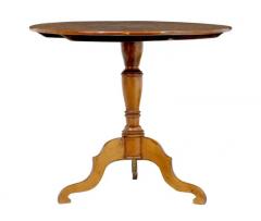 English 19th Century Alder Root Tilt Top Table with Turned Pedestal Tripod Base - 3550087