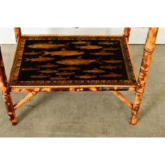 English 19th Century Bamboo Cabinet with Decoupage - 3877253