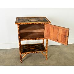 English 19th Century Bamboo Cabinet with Decoupage - 3877376