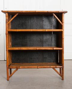 English 19th Century Bamboo and D coupage Fish Bookcase - 1099531