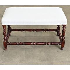 English 19th Century Bobbin Turned Oak Bench - 4688198