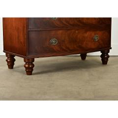 English 19th Century Bow Front Mahogany Chest - 3887994