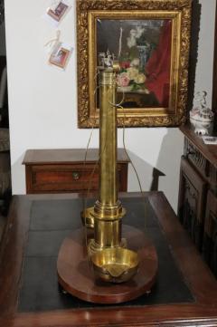 English 19th Century Brass Herbalist Scale with Central Column and Lyre Motif - 3424331