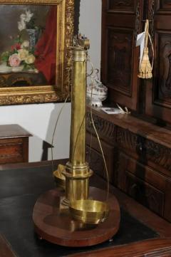 English 19th Century Brass Herbalist Scale with Central Column and Lyre Motif - 3424344