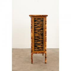 English 19th Century Decoupage Bamboo Chest - 3164190