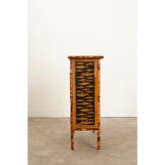 English 19th Century Decoupage Bamboo Chest - 3164197
