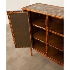 English 19th Century Decoupage Bamboo Chest - 3164225