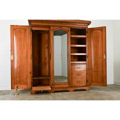 English 19th Century Faux Bamboo Linen Press - 3696902