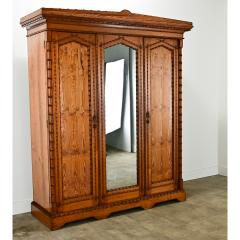 English 19th Century Faux Bamboo Linen Press - 3696952