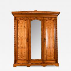 English 19th Century Faux Bamboo Linen Press - 3798346