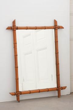 English 19th Century Faux Bamboo Pine Mirror - 1014324