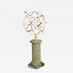 English 19th Century Garden Armillary Sphere on Column - 4581724