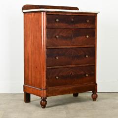 English 19th Century Mahogany Chest with Marble Top - 3927031