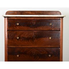 English 19th Century Mahogany Chest with Marble Top - 3927036