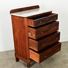 English 19th Century Mahogany Chest with Marble Top - 3927046