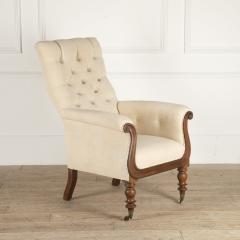 English 19th Century Mahogany Library Armchair - 3606180