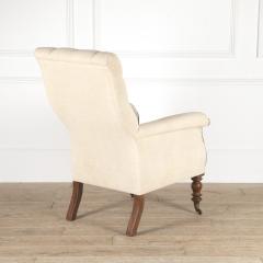English 19th Century Mahogany Library Armchair - 3606272