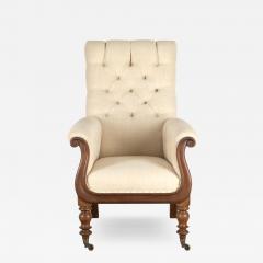 English 19th Century Mahogany Library Armchair - 3613092
