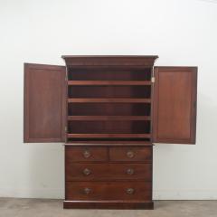 English 19th Century Mahogany Linen Press - 3499404