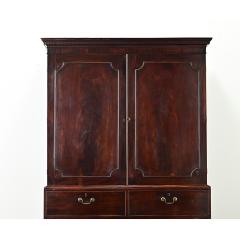 English 19th Century Mahogany Linen Press - 3575277