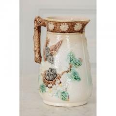 English 19th Century Majolica Bird s Nest Pitcher - 1575897