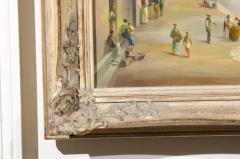 English 19th Century Oil Painting Depicting a Venetian Scene in Carved Frame - 3424489