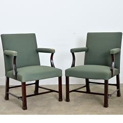 English 19th Century Pair of Georgian Armchairs - 4645691