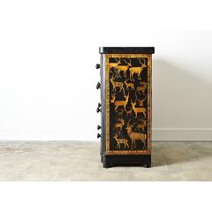 English 19th Century Pine Chest with New Paint Decoupage - 4482365