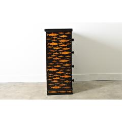 English 19th Century Pine Chest with New Paint Decoupage - 4482368