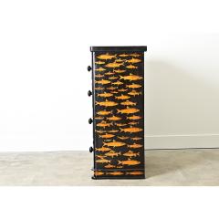 English 19th Century Pine Chest with New Paint Decoupage - 4482369