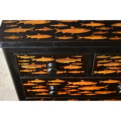 English 19th Century Pine Chest with New Paint Decoupage - 4482382