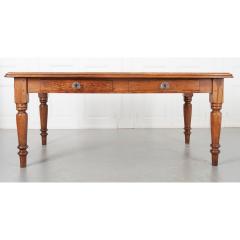 English 19th Century Pine Farmhouse Table with Drawers - 2362606