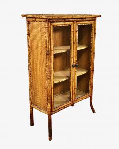 English 19th Century Scorched Bamboo Glazed Bookcase - 4808565