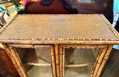 English 19th Century Scorched Bamboo Glazed Bookcase - 4808566
