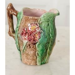 English 19th Century Small Majolica Floral Pitcher - 1587234