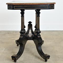 English 19th Century Victorian Ebonized and Inlay Center Table - 4632756