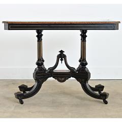English 19th Century Victorian Ebonized and Inlay Center Table - 4632781