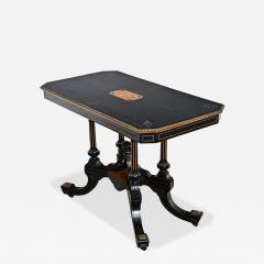 English 19th Century Victorian Ebonized and Inlay Center Table - 4699144