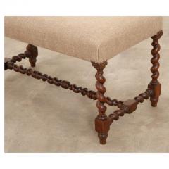 English 19th Century Walnut Barley Twist Bench - 2908603