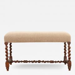 English 19th Century Walnut Barley Twist Bench - 2913340