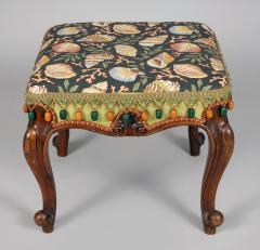 English 19th Century Walnut Upholstered Stool - 3678394