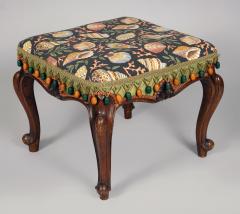 English 19th Century Walnut Upholstered Stool - 3678396